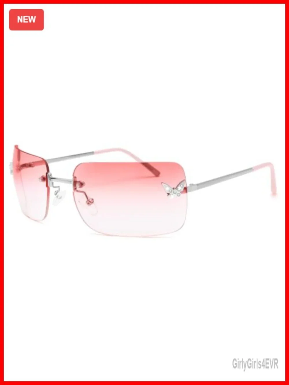 Y2K Rimless Rectangular Sunglasses for Women | UV400 Protection
